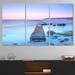 East Urban Home Purple Sea & Sky - Multipanel Seascape Metal Wall Art Metal in Indigo | 28 H x 36 W x 1 D in | Wayfair