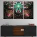 East Urban Home Large Star Flower Fractal Pattern - Multipanel Large Floral Metal Wall Art Metal in Red | 28 H x 36 W x 1 D in | Wayfair