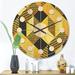 East Urban Home Hexagon Pattern II Wood Wall Clock Solid Wood in Brown/Yellow | 23 H x 23 W x 1 D in | Wayfair 55116777E28E407B8F79B3A2BC923CF0