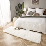 White 2.5 in Area Rug - Everly Quinn Haja Handmade Shag Faux Sheepskin Rug Sheepskin/Faux Fur | 2.5 D in | Wayfair 44D016E4280F481685D9C8697BEA7E70