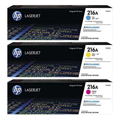HP 3er-Set Tonerkartuschen »HP 216A« cyan - gelb - magenta blau