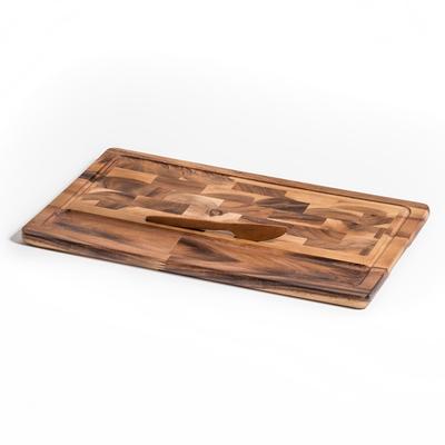 Acacia Wood End Grain Extra Large Cheeseboard with Knife