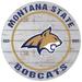 White Montana State Bobcats 20'' x Indoor/Outdoor Weathered Circle Sign