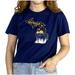 Women's ZooZatz Navy Michigan Wolverines Scenic State Crop T-Shirt