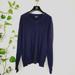 J. Crew Sweaters | J. Crew Men's Navy Blue 100% Lambswool Sweater Medium V-Neck Pullover Loungewear | Color: Blue | Size: M