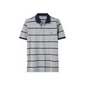 Joules Men's Filbert Polo Shirt, Grey Navy Stripe, L