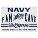 White Navy Midshipmen 24'' x 34'' Fan Cave Wood Sign