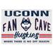 White UConn Huskies 24'' x 34'' Fan Cave Wood Sign