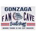 White Gonzaga Bulldogs 24'' x 34'' Fan Cave Wood Sign