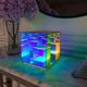 Noxu Design Musūcube Desk Lamp Dichroic Décor Infinite Effect LED Polychromatic Cube Table Light (Medium)