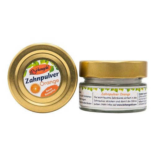 Birkengold Zahnpulver - Orange Glas 30g Zahnpasta
