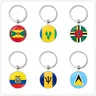 Porte-clés en verre pour drapeau National de la fédération de silice de la Saint-lucice de