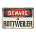 SignMission Beware of Rottweiler Sign Plastic in Blue/Brown/Red | 8 H x 12 W x 0.1 D in | Wayfair Z-D-8-BW-Rottweiler