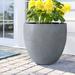 Sol 72 Outdoor™ Acushnet Round Indoor/Outdoor Modern Pot Planter w/ Drainage Hole in Gray | 12.2 H x 13.7 W x 13.7 D in | Wayfair