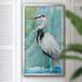 Breakwater Bay Biscayne Bay Crane - Picture Frame Painting on Canvas Canvas, Solid Wood in Black/Blue/Green | 18.5 H x 10.5 W x 1.5 D in | Wayfair