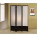 Three Panel Folding Screen with Translucent Inserts - 70.25 H x 0.75 W x 52 L Inches