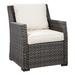 Resin Wicker Woven Lounge Chair with Track Arms - 33.3 H x 27.16 W x 31.1 L Inches