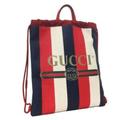 Gucci Bags | Gucci Striped Canvas Web Logo Drawstring Backpack | Color: Blue/Red | Size: Os