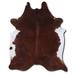 Brown/White 78 x 0.25 in Area Rug - Foundry Select NATURAL HAIR ON COWHIDE BROWN 3 - 5 M GRADE A Cowhide, Leather | 78 W x 0.25 D in | Wayfair