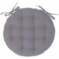 Atmosphera - Lot 2x Galette de chaise ronde Alix - Diam. 38 x Epaisseur 7,5 cm - Gris