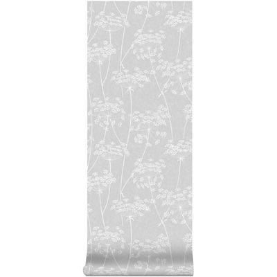 Aura Blumen Grau - 10m x 52cm - Grau - Superfresco Easy