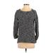 Croft & Barrow Pullover Sweater: Black Color Block Tops - Women's Size Small