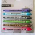 Disney Office | Disney Park Rides Slogan 6 Pack Pen Set | Color: Green/Pink | Size: Os