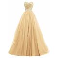 yhfshop Women's Party Long Dresses Gown,Tube top sequined long beaded party banquet dress,champagne,18(US14W),Elegant Floor Bridesmaid Dresses