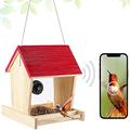 WOZWZ Smart Bird Feeder, Outdoor Garden Bird Camera 1080p and Bird House for Bird Watching Capture Photos Compatible with Phones and Computers, 32G