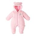 DDY Baby Fleece Snowsuit Romper Hooded Footed Onesies Flannel Zipper Jumpsuit Winter Coat Outfit Suit for Newborn Baby Boy Girl