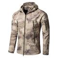 Ketamyy Mens Camo Tactical Coat Hooded Autumn Winter Outdoor Army Military Softshell Fleece Lined Waterproof Windproof Warm Hunting Hiking Jacket Grey Ruins L