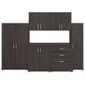 Bush Business Furniture Universal 6 Piece Modular Closet Storage Set with Floor and Wall Cabinets in Storm Gray - Bush Business Furniture CLS002SG