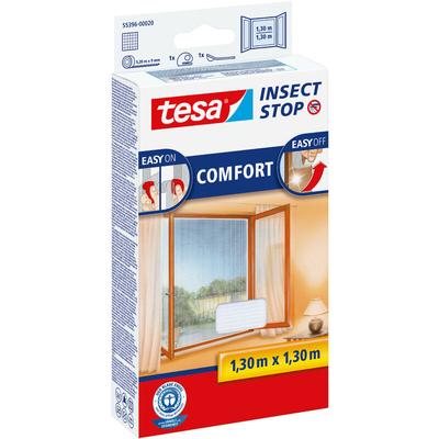 tesa Insect Stop COMFORT Fliegengitter für Fenster - Insektenschutz mit Klettband selbstklebend