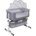 Haloyo - Babywiege Stubenwagen Baby Bett Beistellbett klappbar + Rollen+ Moskitonetz 925870-87cm