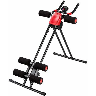 Bauchtrainer mit Trainingscomputer - Bauchtrainer, Bauchmuskeltrainer, Trainingsbank - schwarz/rot