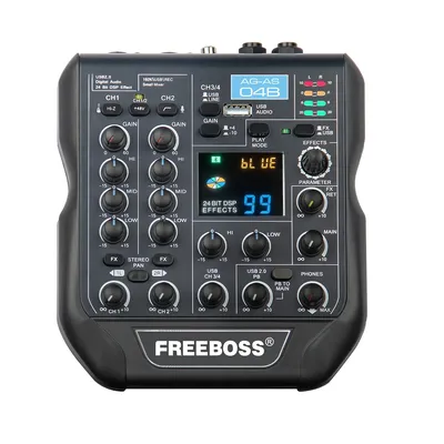 Freeboss Carte son centre commercial Audio Mini 24Bit 192KHz 99 Effet DSP Bluetooth USB Stéréo