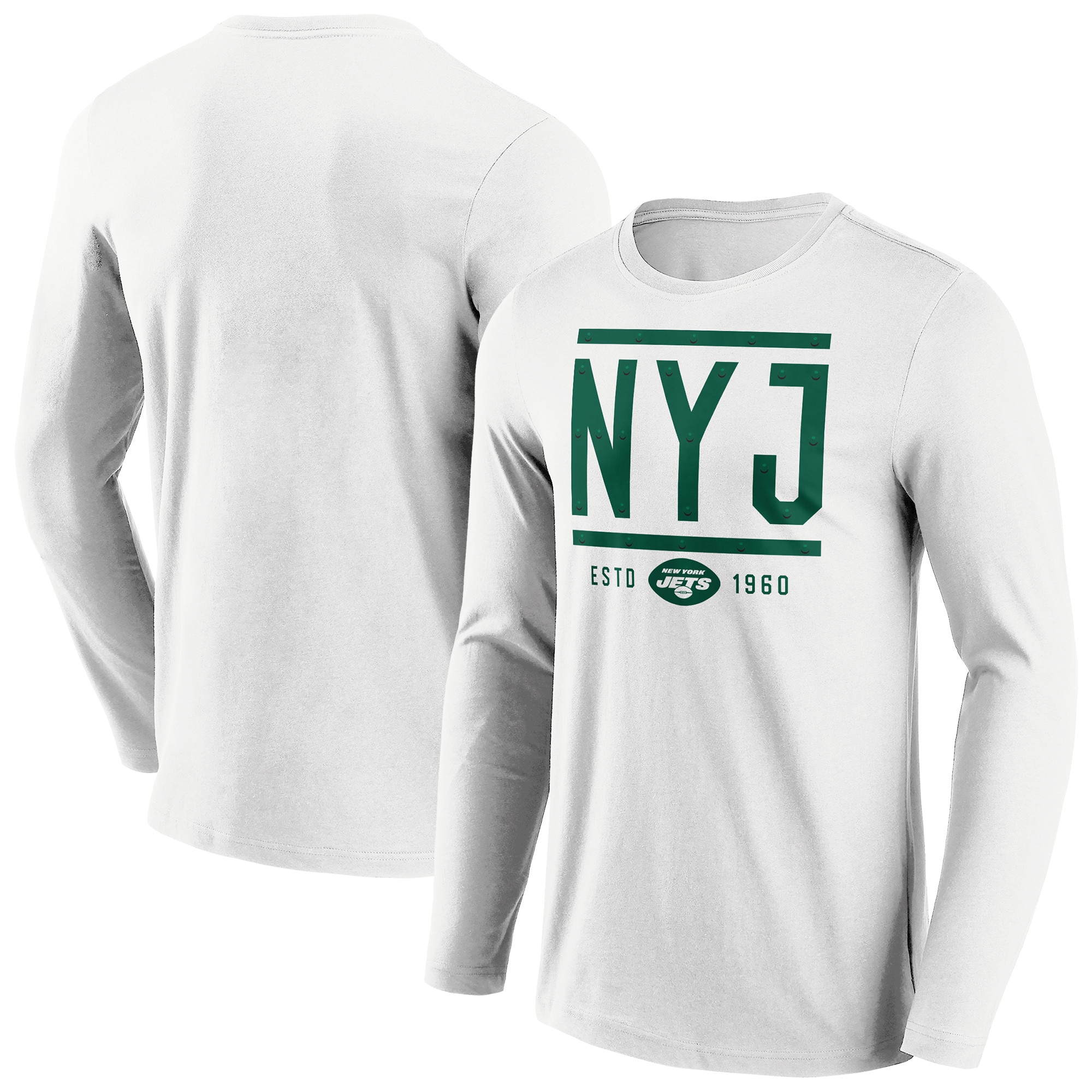 New York Jets Facemask Iconic Hometown Grafik Langarm-T-Shirt - Herren Image