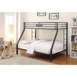 Limbra Bunk Bed (Twin XL/Queen) in Sandy Black with Side Double Ladder & Guardrails