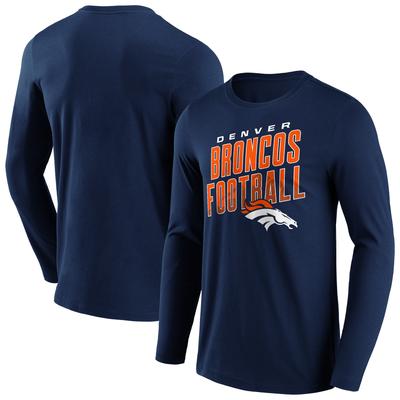 Denver Broncos Facemask Iconic Hometown Grafik Langarm-T-Shirt - Herren Image
