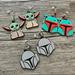 Disney Jewelry | Disney Star Wars Printed Dangle Earrings Bundle, All Earrings New/Never Worn | Color: White/Gray | Size: Os