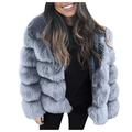 KEYIA Women Faux Mink Winter Hooded New Faux Fur Jacket Warm Thick Sloid Outerwear Jacket