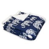 Taylor & Olive Amelia Blue Elephant Throw Blanket