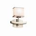 Justice Design Textile Archway 1-light Brushed Nickel ADA Wall Sconce, White Rectangle Shade