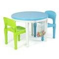 Tot Tutors Primary Round Activity Table Chair Set Plastic in Blue/White | 17 H x 23 W in | Wayfair CT791