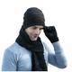 Binggong Men's Winter Hat Gloves Winter Scarf Sets Hat Touchscreen Gloves Beanie Warm Hat Knitted Hat Scarf Thermal Gloves Knitted Hat Scarf Gift for Men