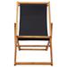 Arlmont & Co. Beach Sling Patio Chair Folding Deck Chair Fabric & Wooden Frame Solid Wood in Black/Brown | 37.4 H x 23.62 W x 50 D in | Wayfair