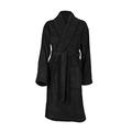 aztex 100% Natural Cotton Shawl Collar Unisex Dressing Gown, Towelling Bath Robe, 550gsm - Black, XL