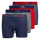 adidas Boys' Kids Performance Boxer Briefs Underwear (4-Pack), Tech Indigo Blue/Grey/Vivid Red, Small