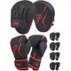 AQF Boxing Gloves and Pads - Adults & Kids Boxing Set for Kickboxing & MMA Muay Thai Punching Glove with Curved Boxing Pads for Martial Arts Training (Red, 16oz)