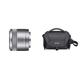 Sony SEL-30M35 Makro-Objektiv (Festbrennweite, 30 mm, F3.5, APS-C) Silber & LCS-U21 Universal-Tasche für Handycam, Alpha und Cybershot Kameras, Schwarz